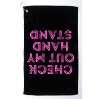 Check Out My Handstand Funny Gymnastics Gift Golf Towel