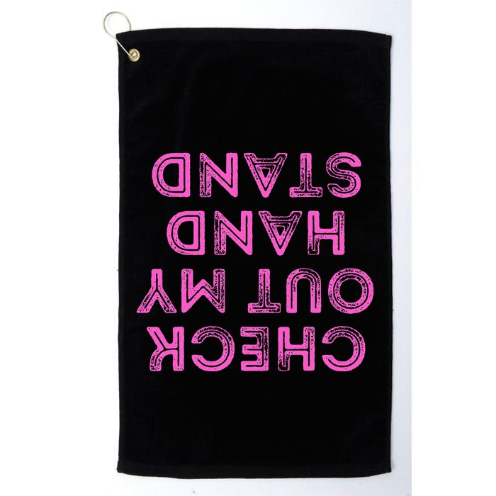 Check Out My Handstand Funny Gymnastics Gift Golf Towel