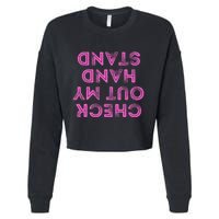 Check Out My Handstand Funny Gymnastics Gift Cropped Pullover Crew