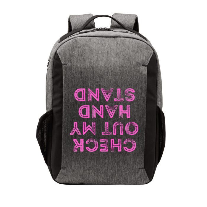Check Out My Handstand Funny Gymnastics Gift Vector Backpack