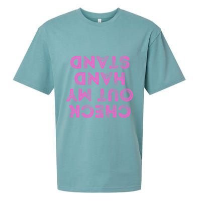Check Out My Handstand Funny Gymnastics Gift Sueded Cloud Jersey T-Shirt