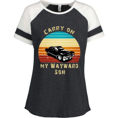 Carry On My Wayward Son Vintage Enza Ladies Jersey Colorblock Tee