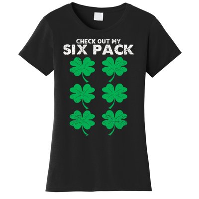 Check Out My Six Pack Shamrock St Patricks Day Funny Workout Women's T-Shirt