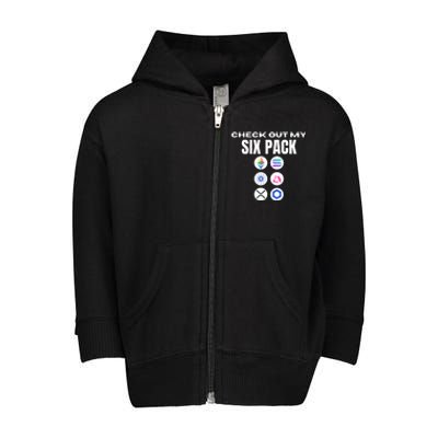 Check Out My Six Pack, Funny Gym Crypto Altcoin Lovers Meme Toddler Zip Fleece Hoodie