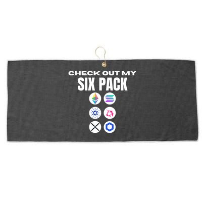 Check Out My Six Pack, Funny Gym Crypto Altcoin Lovers Meme Large Microfiber Waffle Golf Towel