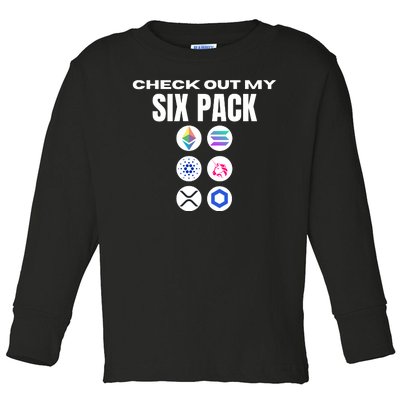 Check Out My Six Pack, Funny Gym Crypto Altcoin Lovers Meme Toddler Long Sleeve Shirt