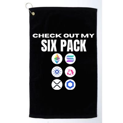 Check Out My Six Pack, Funny Gym Crypto Altcoin Lovers Meme Platinum Collection Golf Towel