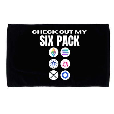 Check Out My Six Pack, Funny Gym Crypto Altcoin Lovers Meme Microfiber Hand Towel