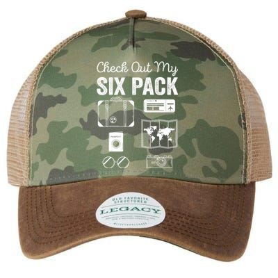 Check Out My Six Pack Flying Airplane Funny Pilot Aviation Gift Legacy Tie Dye Trucker Hat