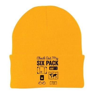 Check Out My Six Pack Flying Airplane Funny Pilot Aviation Gift Knit Cap Winter Beanie