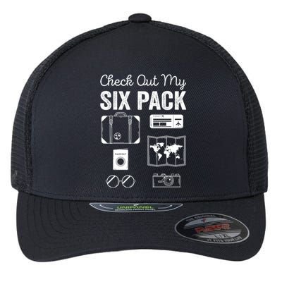 Check Out My Six Pack Flying Airplane Funny Pilot Aviation Gift Flexfit Unipanel Trucker Cap