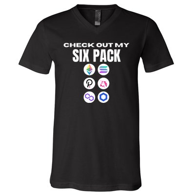 Check Out My Six Pack, Funny Gym Crypto, Funny Altcoin V-Neck T-Shirt