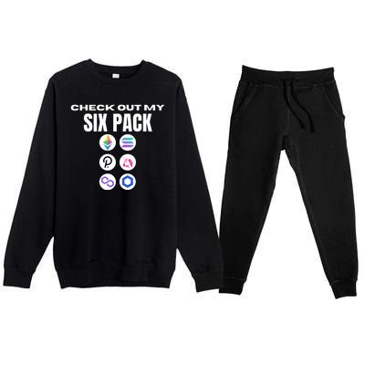 Check Out My Six Pack, Funny Gym Crypto, Funny Altcoin Premium Crewneck Sweatsuit Set