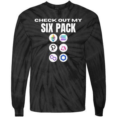 Check Out My Six Pack, Funny Gym Crypto, Funny Altcoin Tie-Dye Long Sleeve Shirt