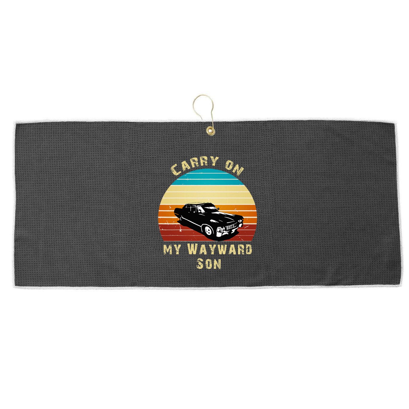 Carry On My Wayward Son Vintage Large Microfiber Waffle Golf Towel