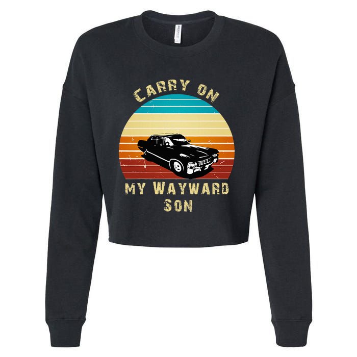 Carry On My Wayward Son Vintage Cropped Pullover Crew