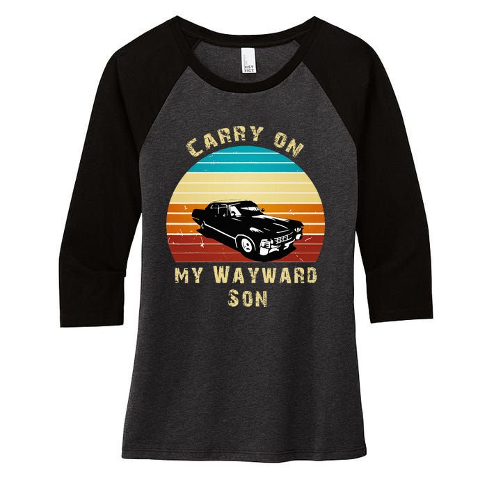 Carry On My Wayward Son Vintage Women's Tri-Blend 3/4-Sleeve Raglan Shirt