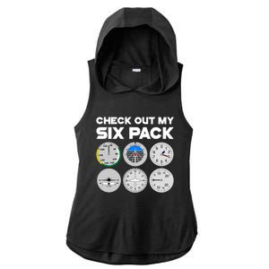 Check Out My Six Pack Pilot Airplane Flight Instruts Funny Gift Ladies PosiCharge Tri-Blend Wicking Draft Hoodie Tank