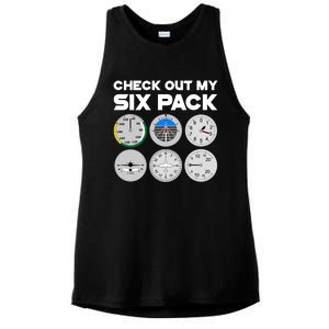 Check Out My Six Pack Pilot Airplane Flight Instruts Funny Gift Ladies PosiCharge Tri-Blend Wicking Tank