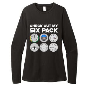 Check Out My Six Pack Pilot Airplane Flight Instruts Funny Gift Womens CVC Long Sleeve Shirt