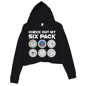 Check Out My Six Pack Pilot Airplane Flight Instruts Funny Gift Crop Fleece Hoodie