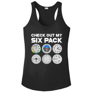 Check Out My Six Pack Pilot Airplane Flight Instruts Funny Gift Ladies PosiCharge Competitor Racerback Tank