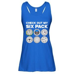 Check Out My Six Pack Pilot Airplane Flight Instruts Funny Gift Ladies Essential Flowy Tank