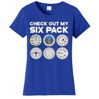 Check Out My Six Pack Pilot Airplane Flight Instruts Funny Gift Women's T-Shirt