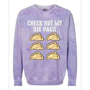 Check Out My Six Pack 6funny Giftpack Polish Pierogi Six Pack Cool Gift Colorblast Crewneck Sweatshirt