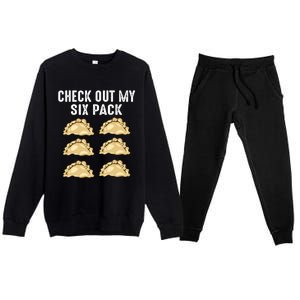 Check Out My Six Pack 6funny Giftpack Polish Pierogi Six Pack Cool Gift Premium Crewneck Sweatsuit Set