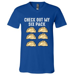 Check Out My Six Pack 6funny Giftpack Polish Pierogi Six Pack Cool Gift V-Neck T-Shirt