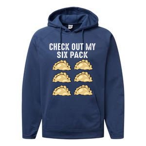 Check Out My Six Pack 6funny Giftpack Polish Pierogi Six Pack Cool Gift Performance Fleece Hoodie