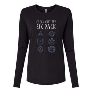 Check Out My Six Pack Dice For Dragons D20 RPG Gamer Womens Cotton Relaxed Long Sleeve T-Shirt