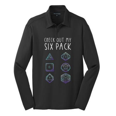 Check Out My Six Pack Dice For Dragons D20 RPG Gamer Silk Touch Performance Long Sleeve Polo