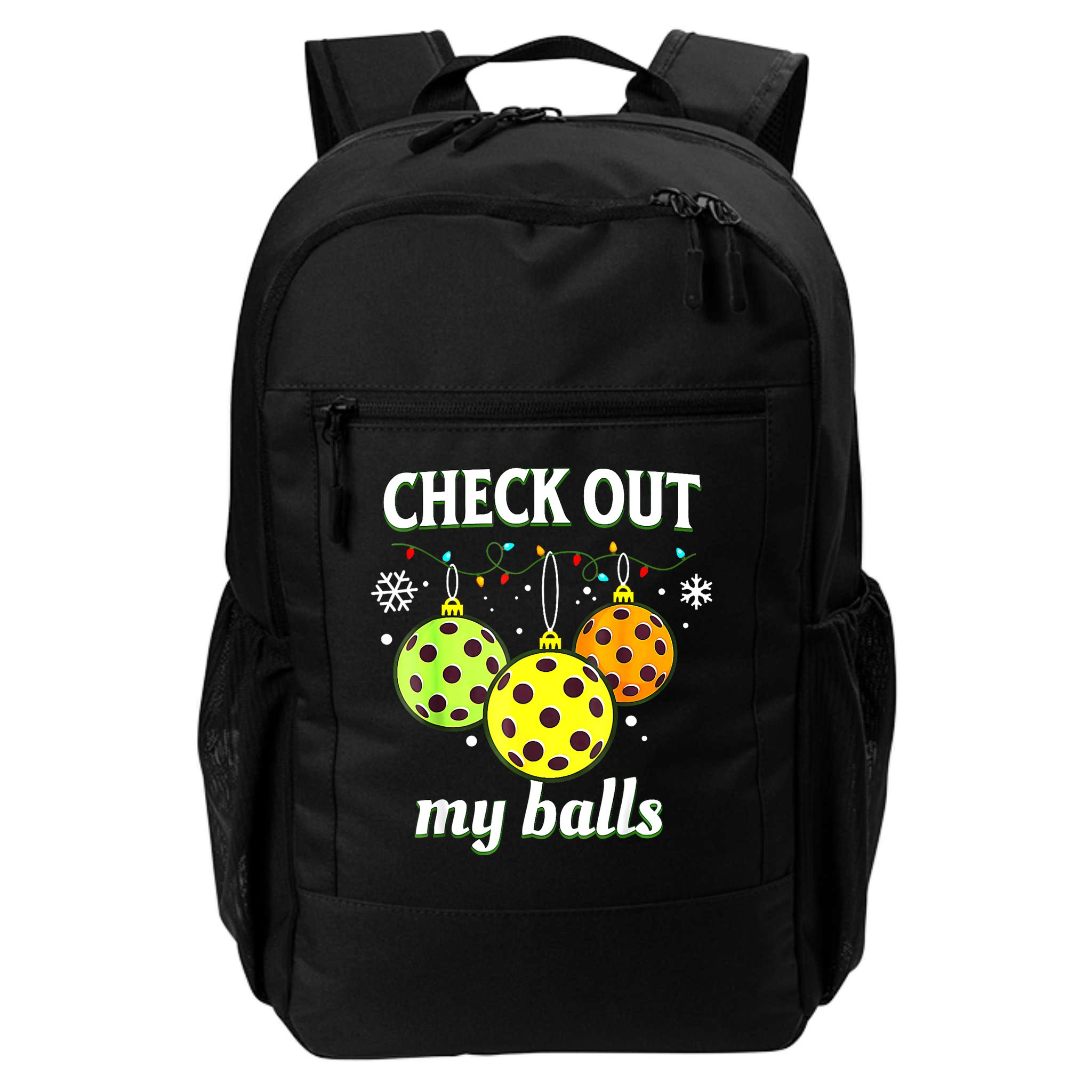Check Out My Balls Funny Pickleball Christmas Decoration Backpack