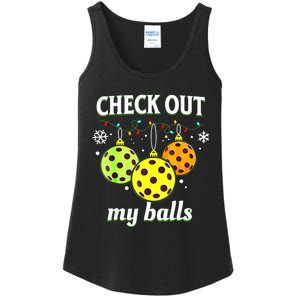 Check Out My Balls Funny Pickleball Christmas Decoration Ladies Essential Tank