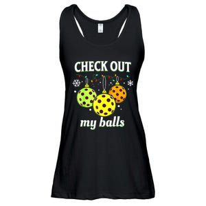 Check Out My Balls Funny Pickleball Christmas Decoration Ladies Essential Flowy Tank