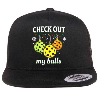 Check Out My Balls Funny Pickleball Christmas Decoration Flatbill Hat
