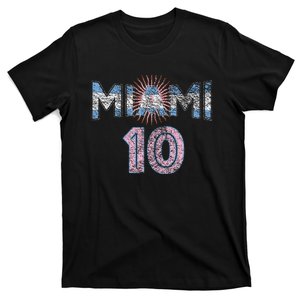 City Of Miami Argentina Blue Pink Sun 10 Flag T-Shirt