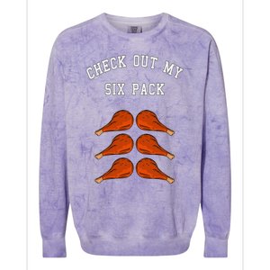 Check Out My Six 6 Pack Turkey Legs Happy Thanksgiving Funny Colorblast Crewneck Sweatshirt