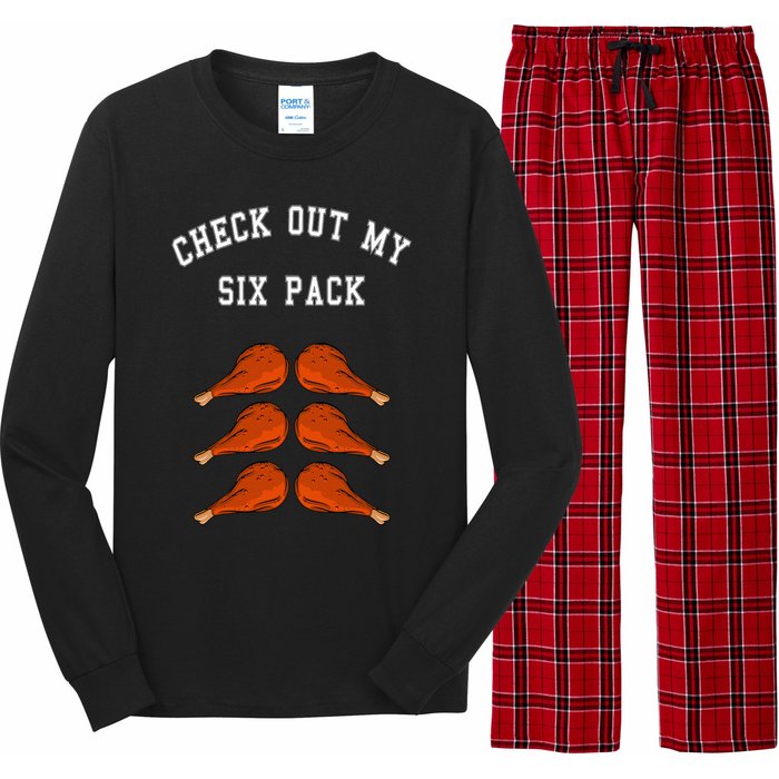 Check Out My Six 6 Pack Turkey Legs Happy Thanksgiving Funny Long Sleeve Pajama Set