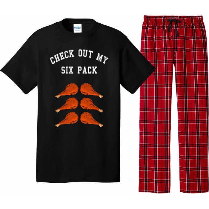 Check Out My Six 6 Pack Turkey Legs Happy Thanksgiving Funny Pajama Set