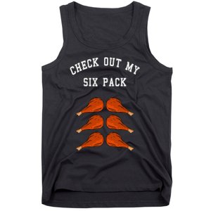 Check Out My Six 6 Pack Turkey Legs Happy Thanksgiving Funny Tank Top