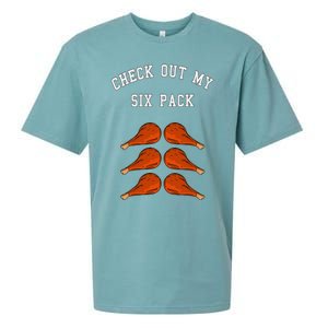 Check Out My Six 6 Pack Turkey Legs Happy Thanksgiving Funny Sueded Cloud Jersey T-Shirt