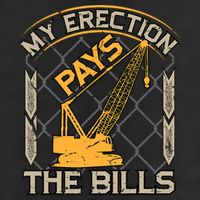Crane Operator My Erection Pays The Bills Funny Construction Microfiber Hand Towel
