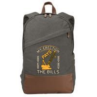 Crane Operator My Erection Pays The Bills Funny Construction Cotton Canvas Backpack