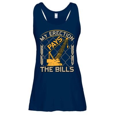 Crane Operator My Erection Pays The Bills Funny Construction Ladies Essential Flowy Tank