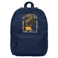 Crane Operator My Erection Pays The Bills Funny Construction 16 in Basic Backpack