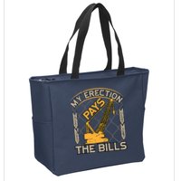 Crane Operator My Erection Pays The Bills Funny Construction Zip Tote Bag