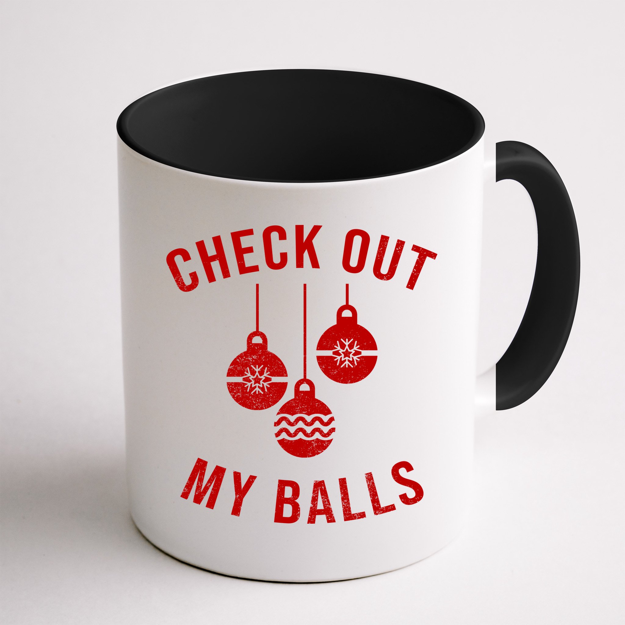 Checkout Out My Balls Funny XMas Christmas Mug